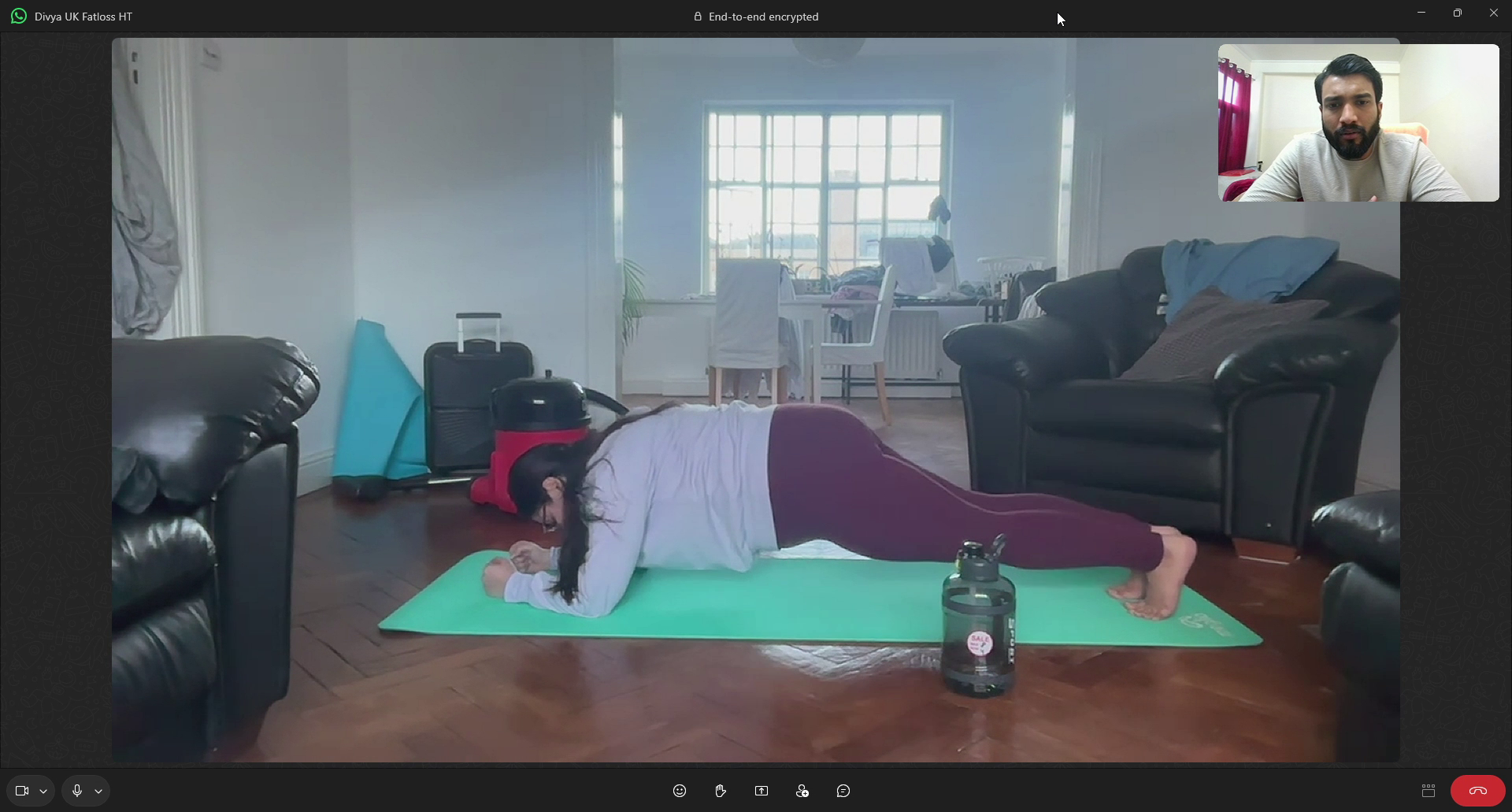 Live 1:1 coaching call — plank form correction